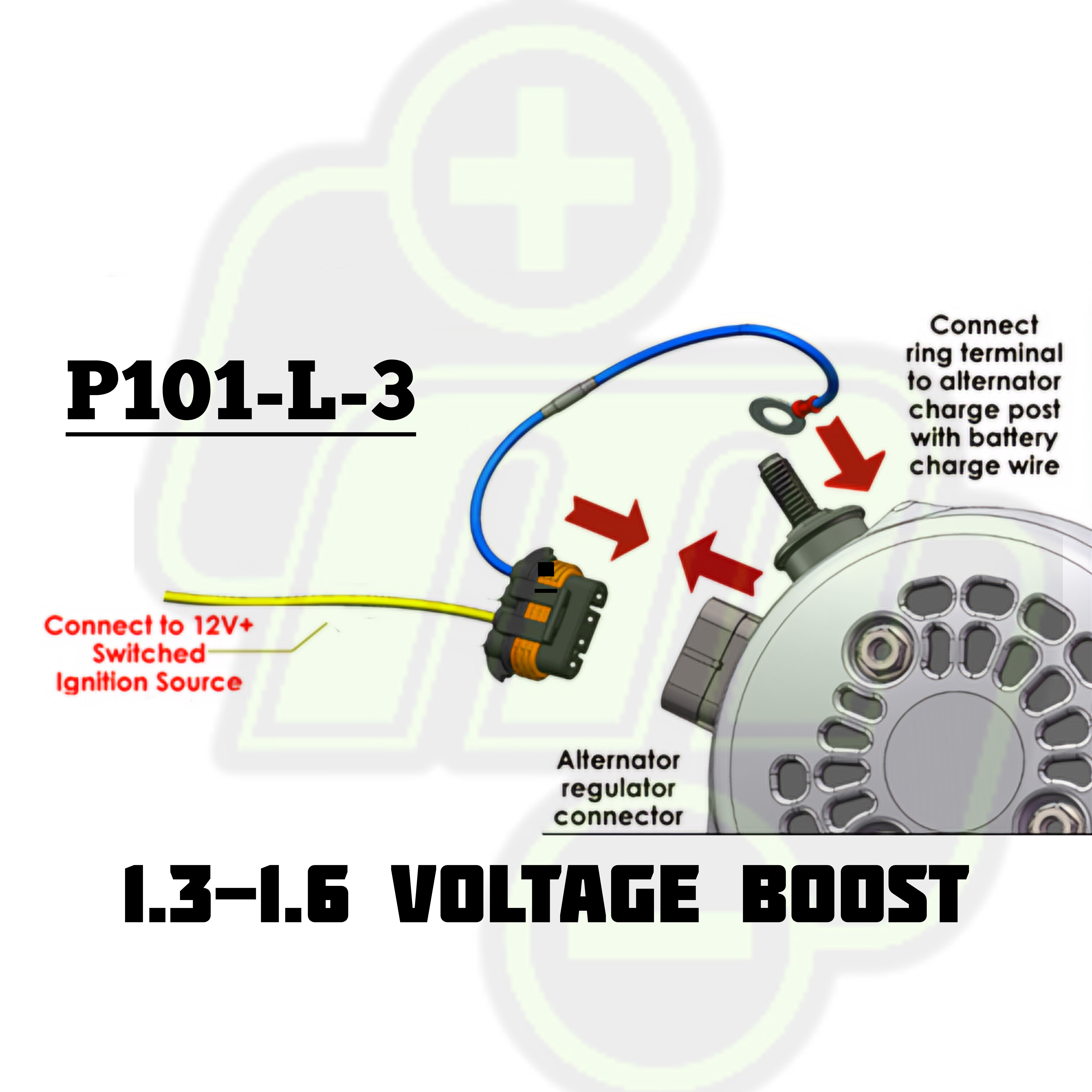 P101-L-3 Voltage boost harness for GM pin regulators for a