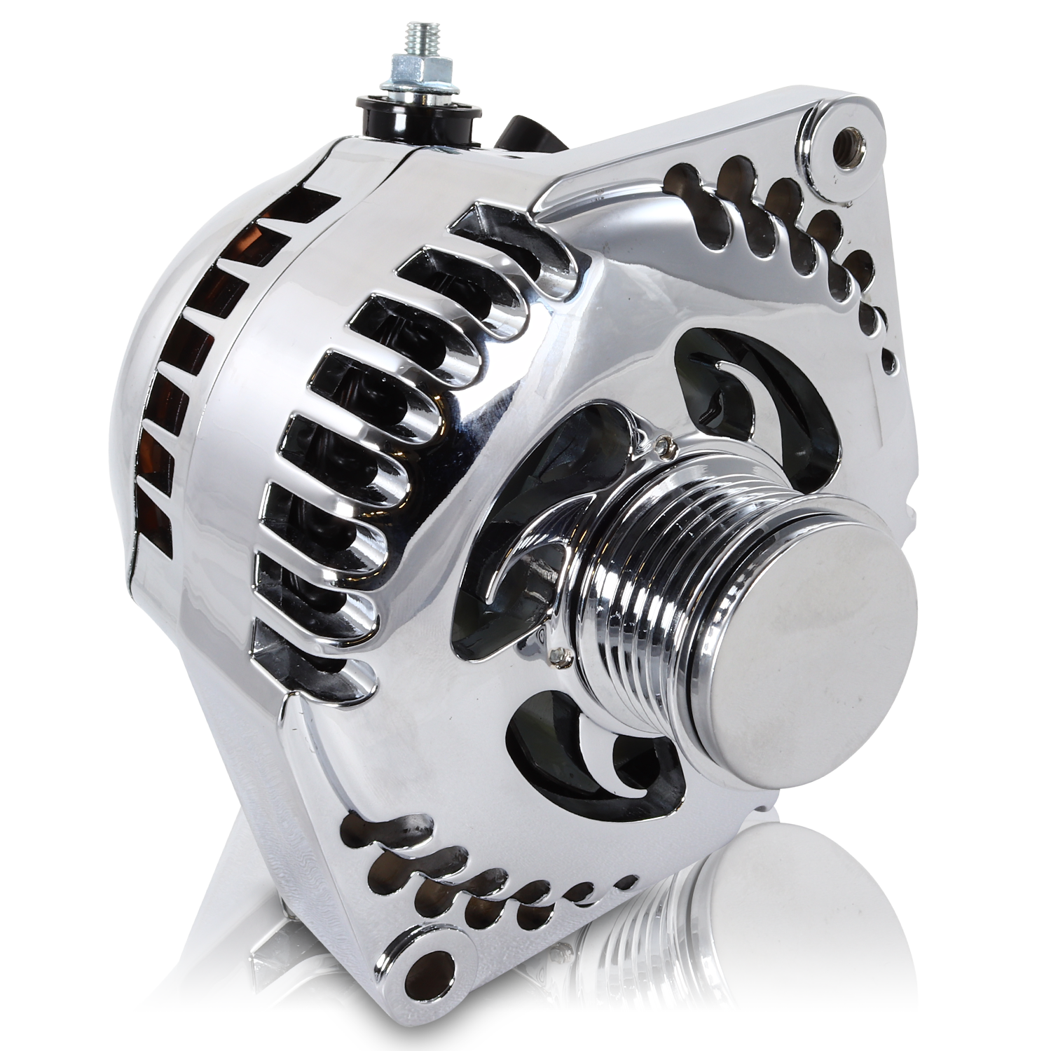 240 amp racing alternator - Polished - Mechman Alternators